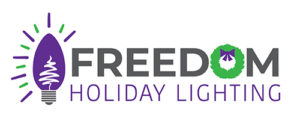 Freedom. Holiday Lighting Logo Stacked